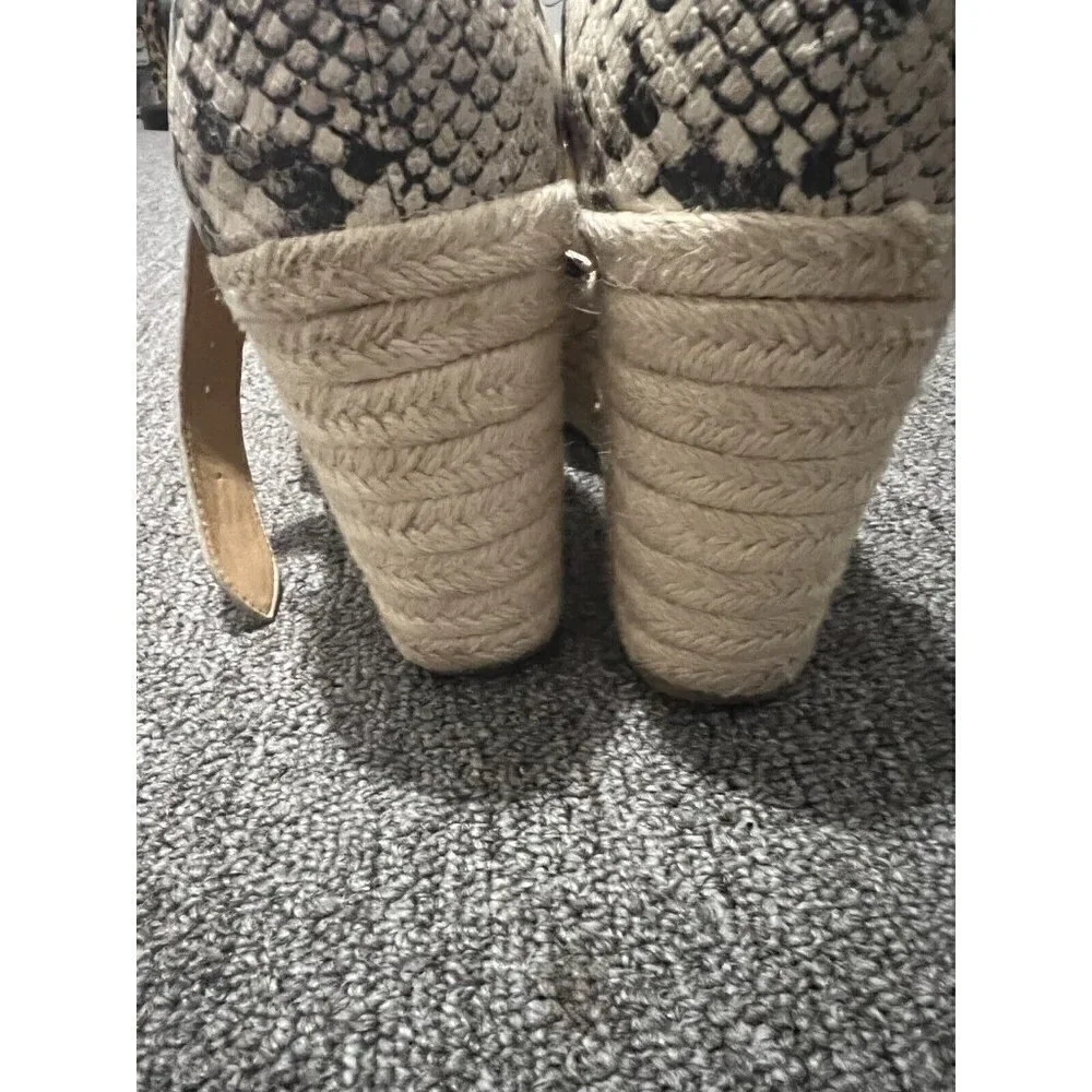 Nine West Adell Espadrille Snake Print Wedge Sandals Size 10